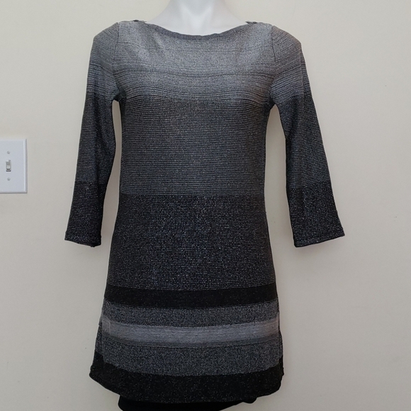 White House Black Market Tops - White House Black Market Metallic Silver Top